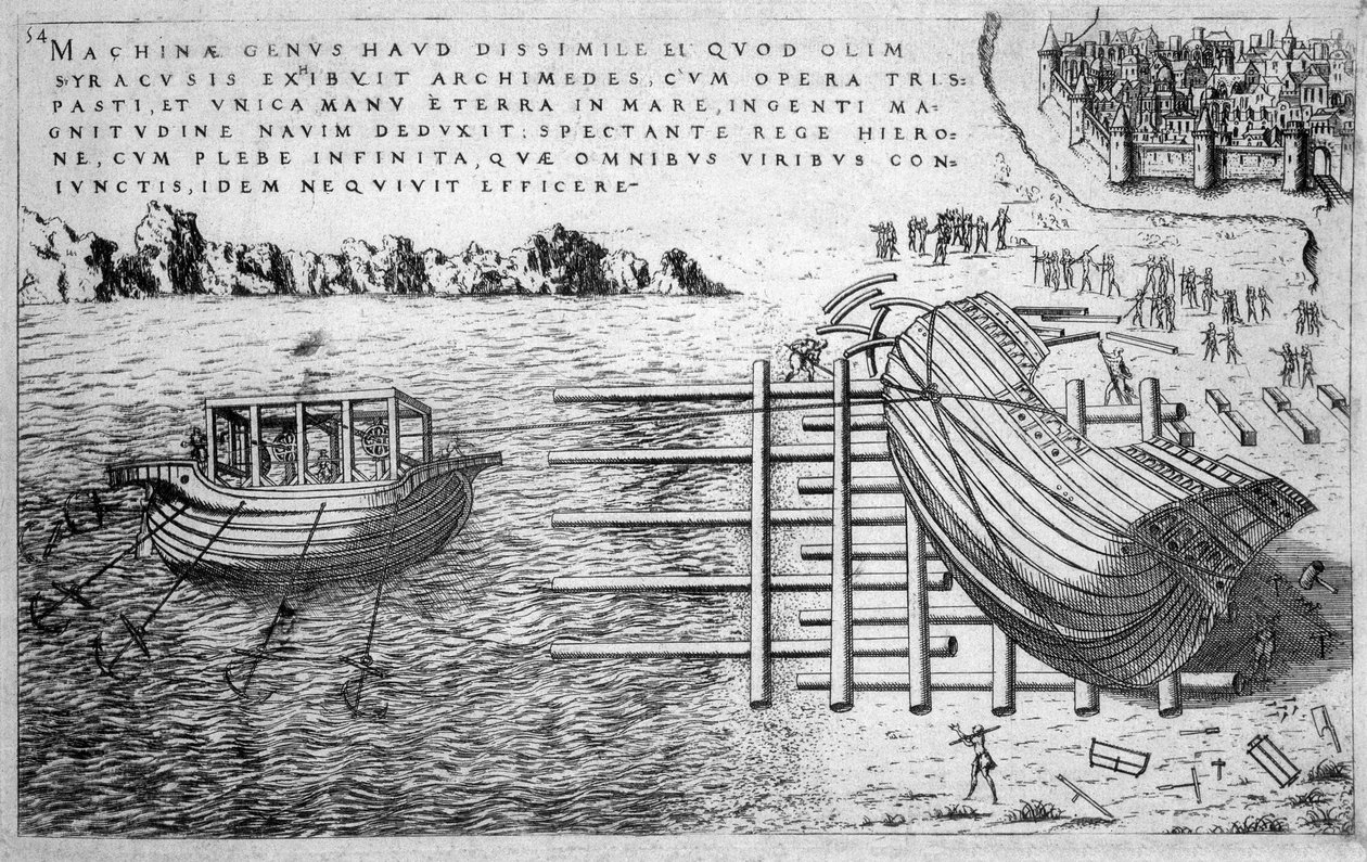 Macchina per il varo delle navi nel XVI secolo - ed. 1578 da Unknown artist