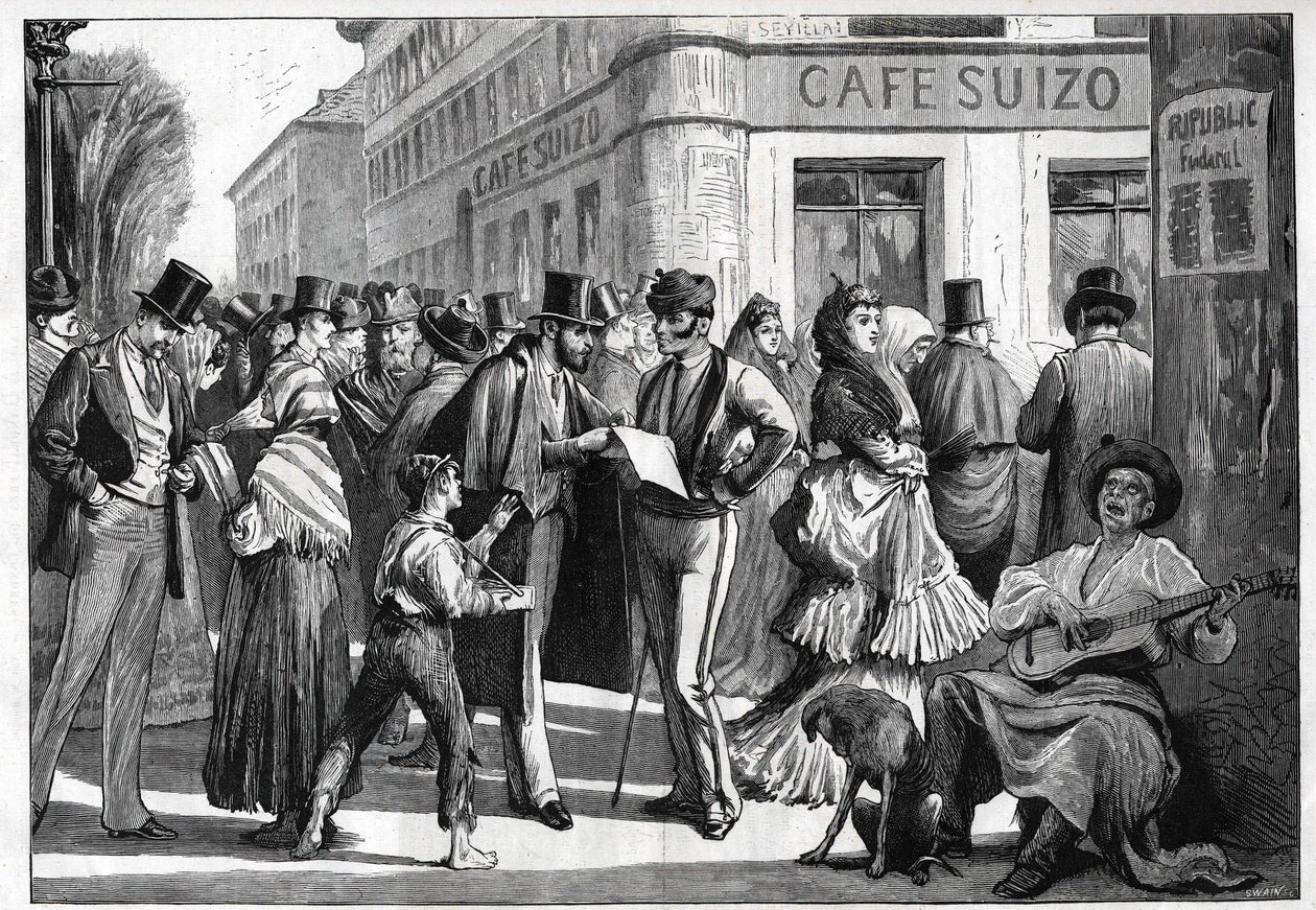 Madrid nel 1873. Passeggiatori all