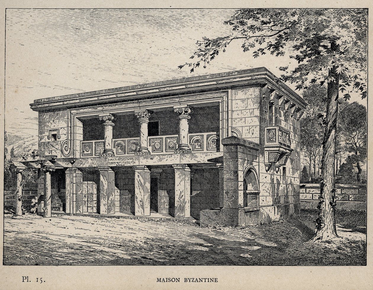 Casa bizantina - incisione del 1889 in "Storia dell