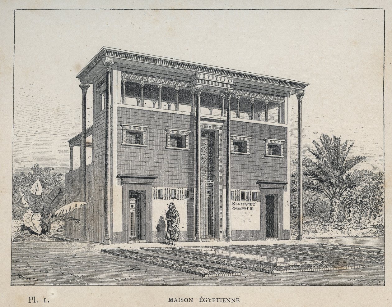 Maison Egyptienne - incisione del 1889 in 
