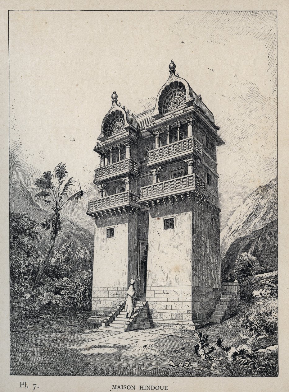 Maison Hindu - incisione del 1889 in 