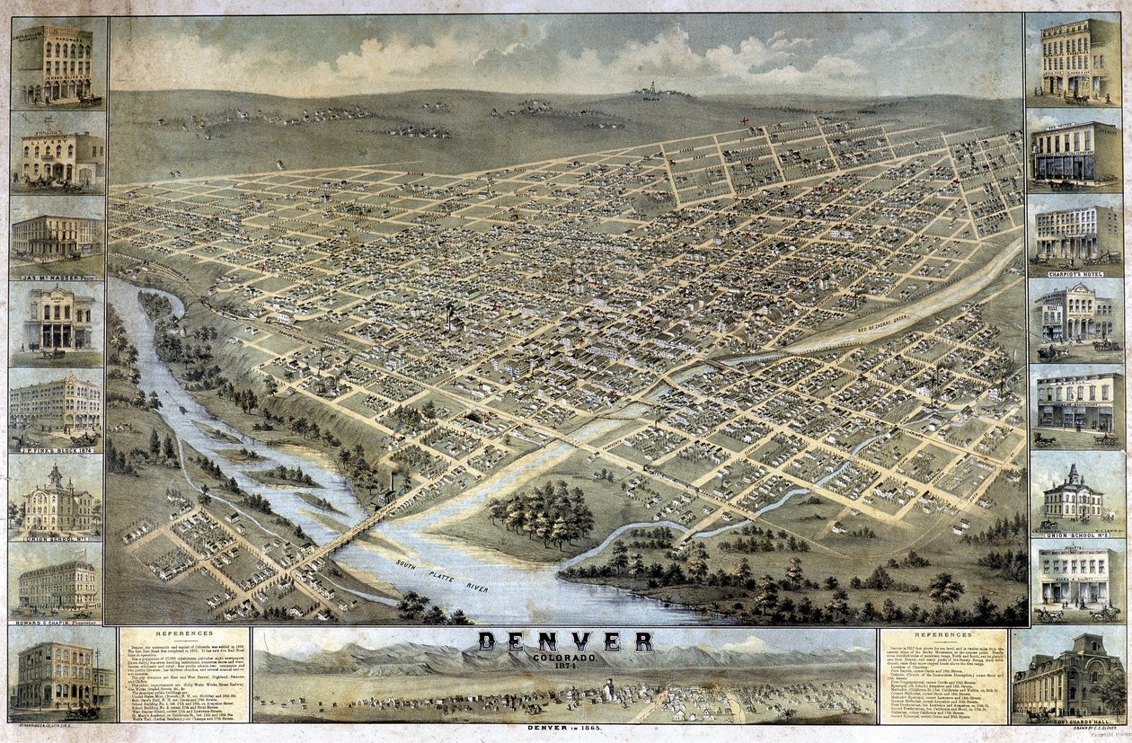 Mappa di Denver, Colorado da Unknown artist