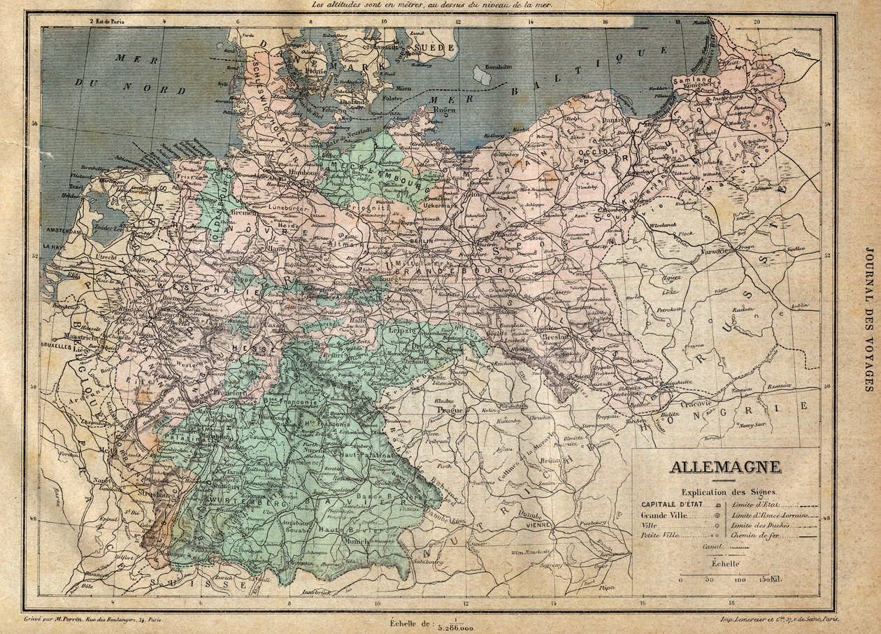 Mappa della Germania nel 1891 da Unknown artist