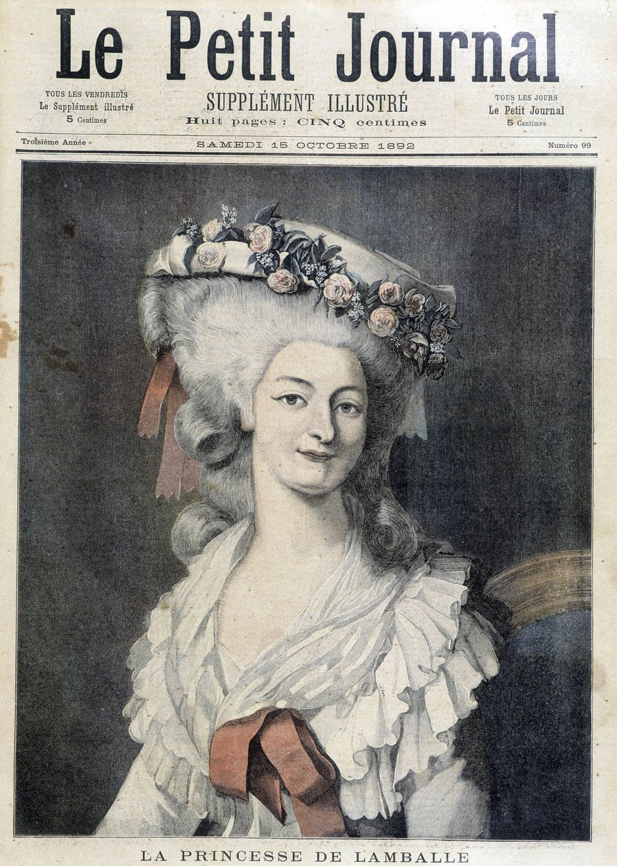 Maria Teresa di Savoia Carignano (1749-1792), Principessa di Lamballe - Couv "Le Petit Journal" da Unknown artist