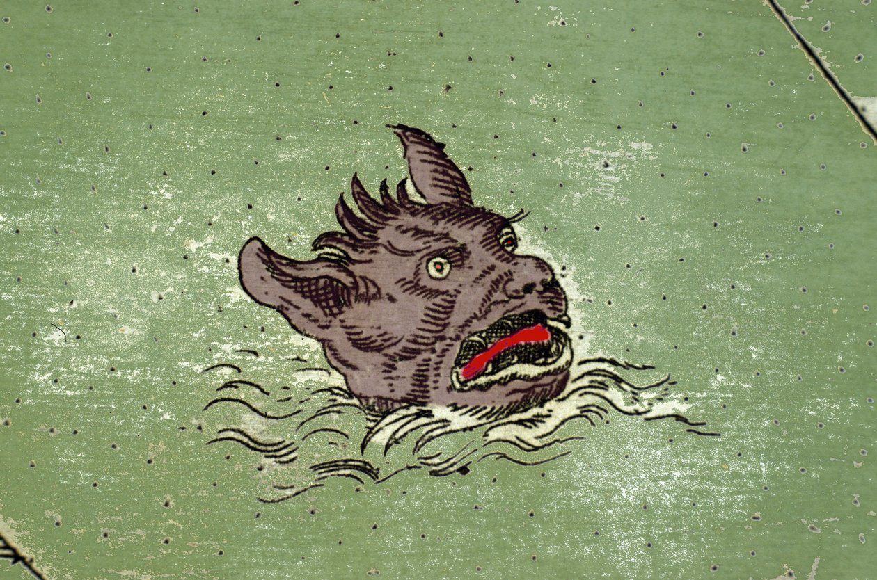 Mostro marino con testa di demone. (dettaglio) da Unknown artist