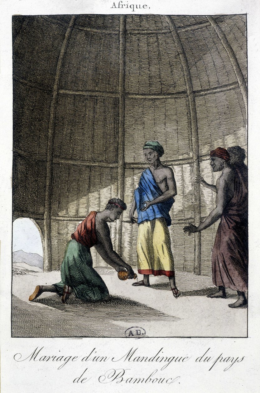 Matrimonio nei Mandinghi (Mali?), Africa - incisione da Unknown artist