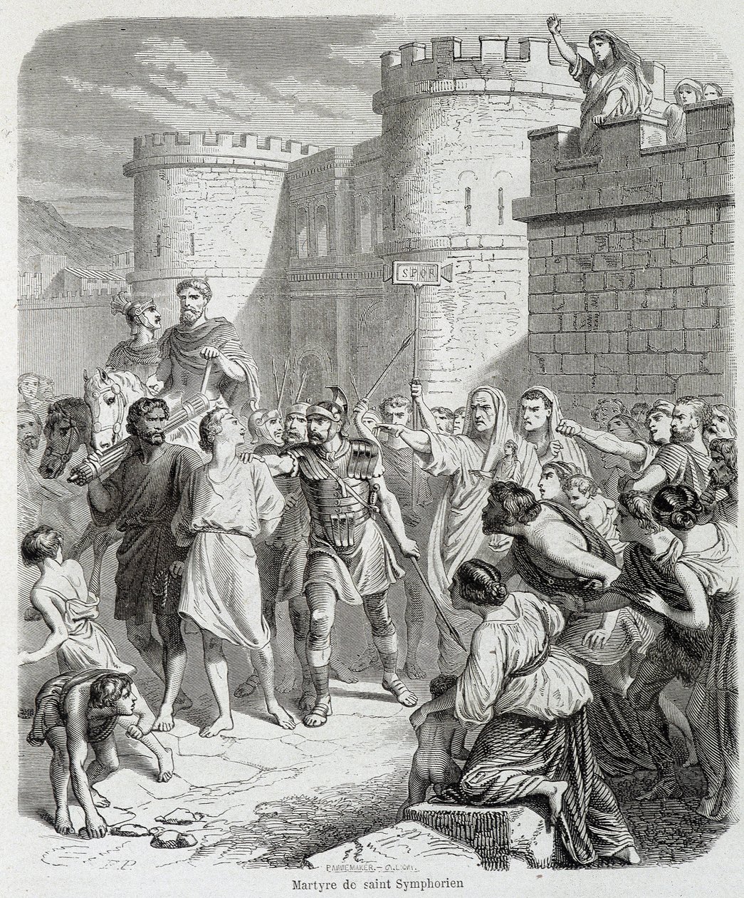 Martirio di San Sinforiano - in "Histoire des papes" di Maurice Lachatre da Unknown artist
