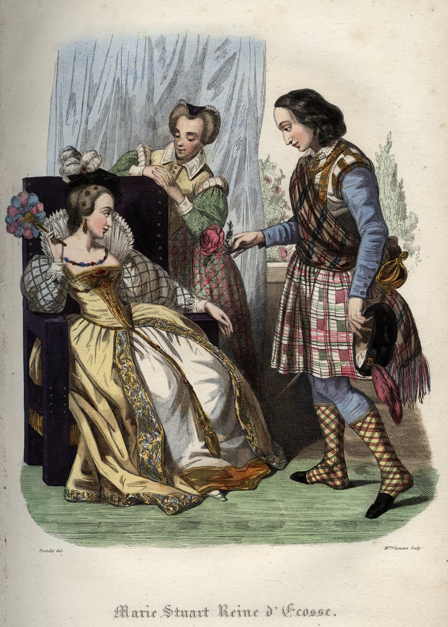 Maria, regina di Scozia (Maria I di Scozia) (1542-1587). Incisione del 1842 in 