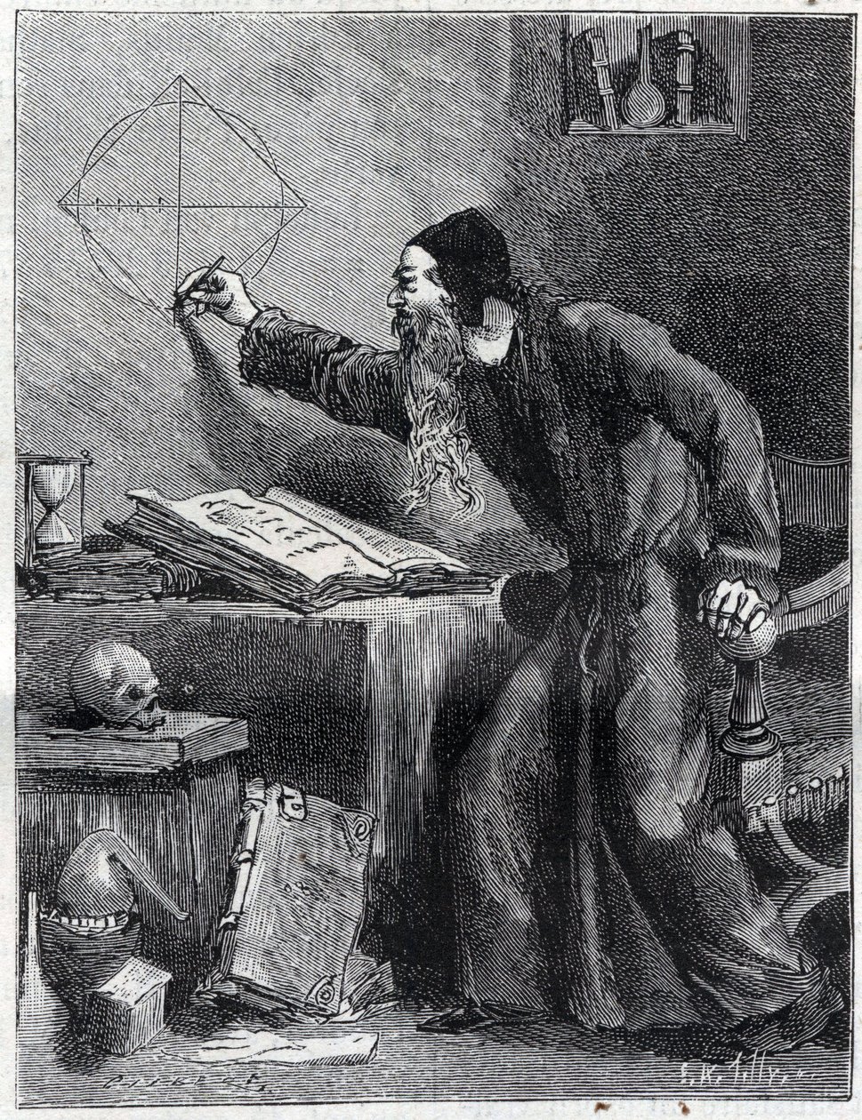 Matematica e Geometria: Ricercatore scientifico della quadratura del cerchio nel XVI secolo. da Unknown artist