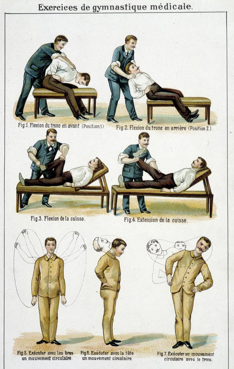 Esercizi di ginnastica medica - in "Bilz, Medicina Naturale", fine XIX secolo da Unknown artist