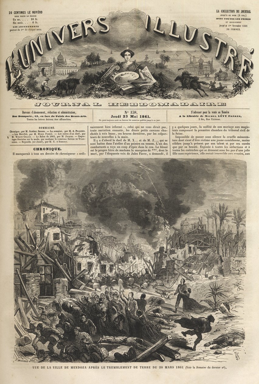 Mendoza, Argentina - Terremoto del 1861 - 20 marzo 1861 - L