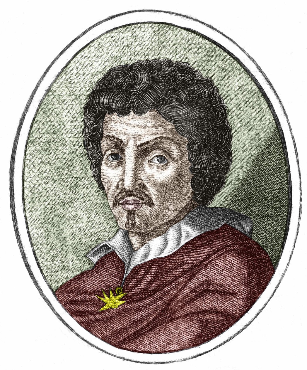 Michelangelo Merisi detto il Caravaggio (1569 - 1609), incisione del XVII secolo da Unknown artist