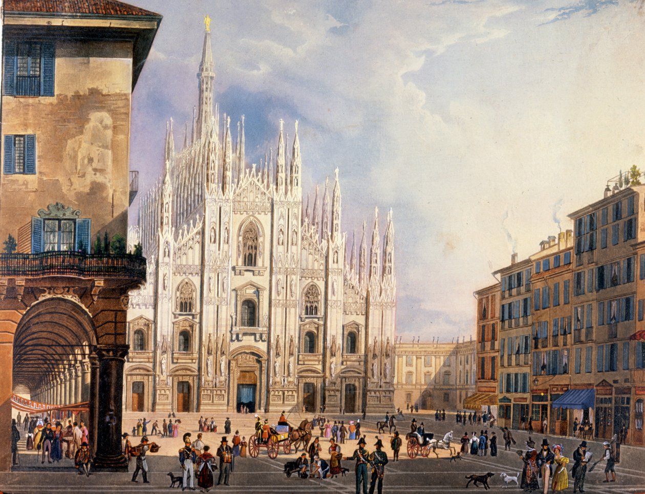 Milano, Piazza del Duomo intorno al 1825 da Unknown artist