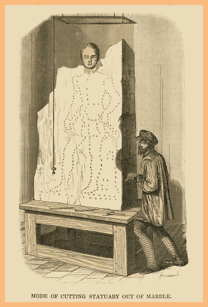 Modalità di taglio della statuaria in marmo da Unknown Artist