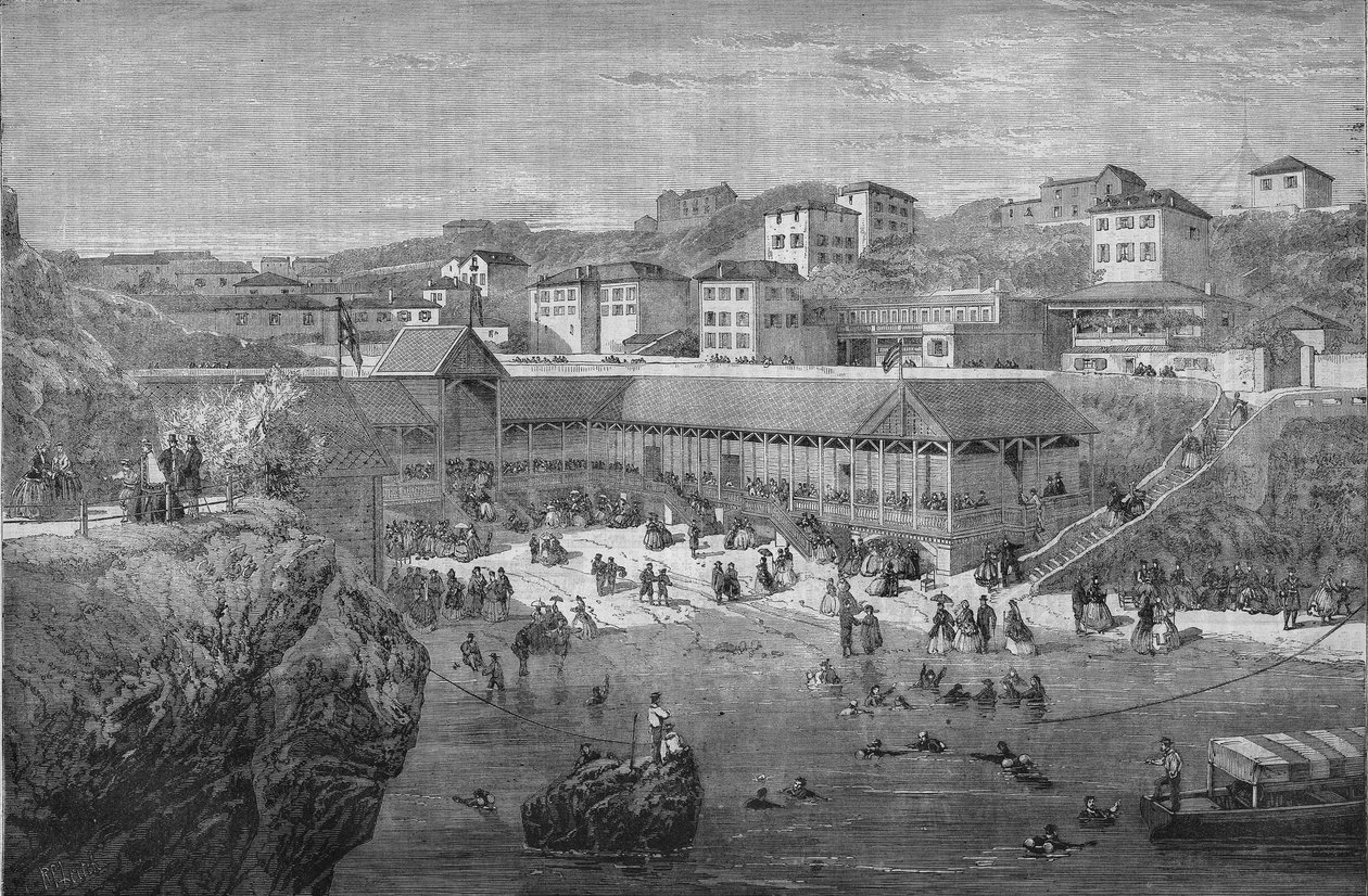 Mattina ai bagni di mare di Biarritz nel 1867 da Unknown artist