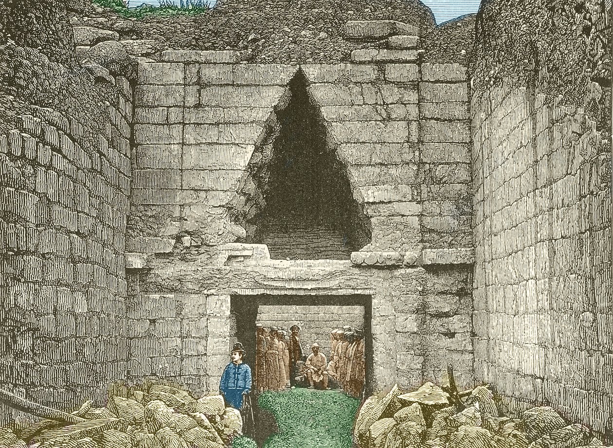 Micene, la porta dei leoni scoperta da Schliemann da Unknown artist