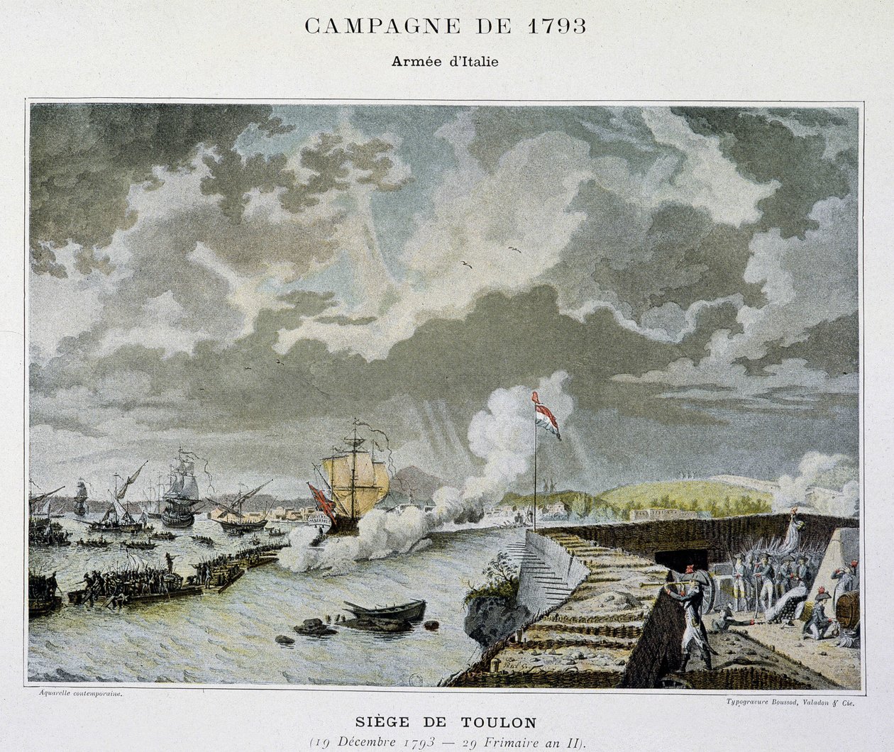 Battaglia navale: Assedio di Tolone nel 1793 - in "Le battaglie navali di Napoleone" da Unknown artist