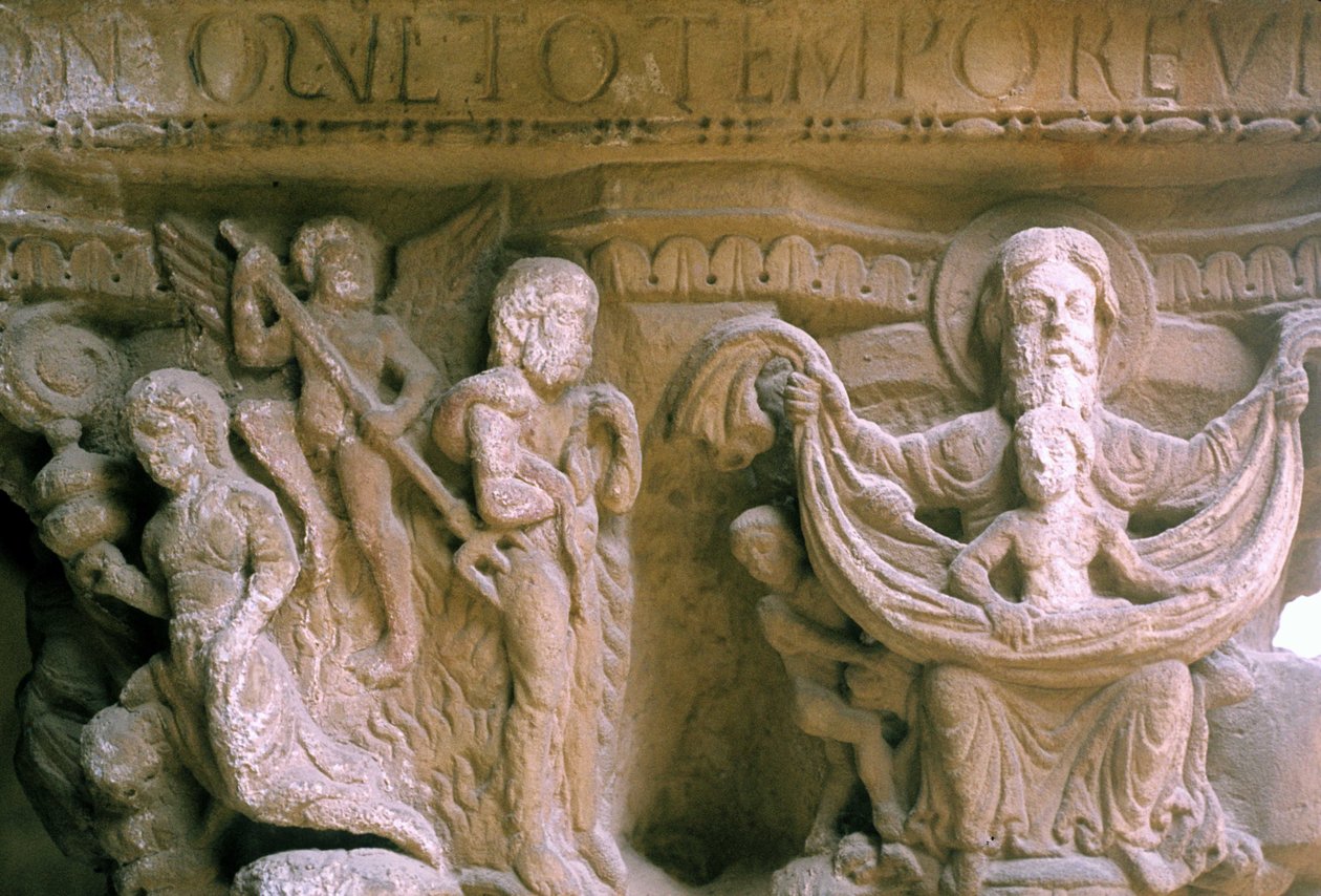 Arte normanna a Monreale (Sicilia): capitelli del Chiostro dei Benedettini che rappresentano Cristo e Dio. da Unknown artist