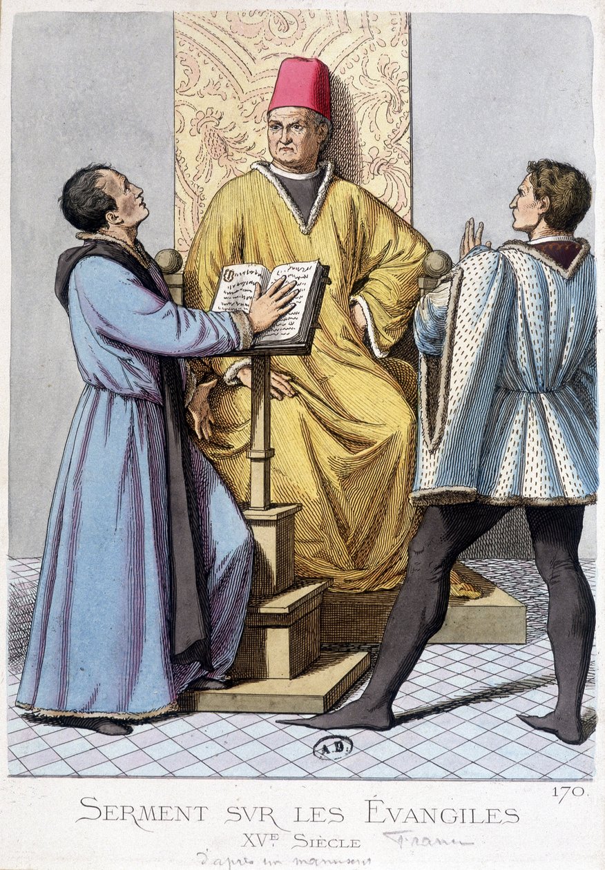 Giuramento sui Vangeli, Francia XV secolo da Unknown artist
