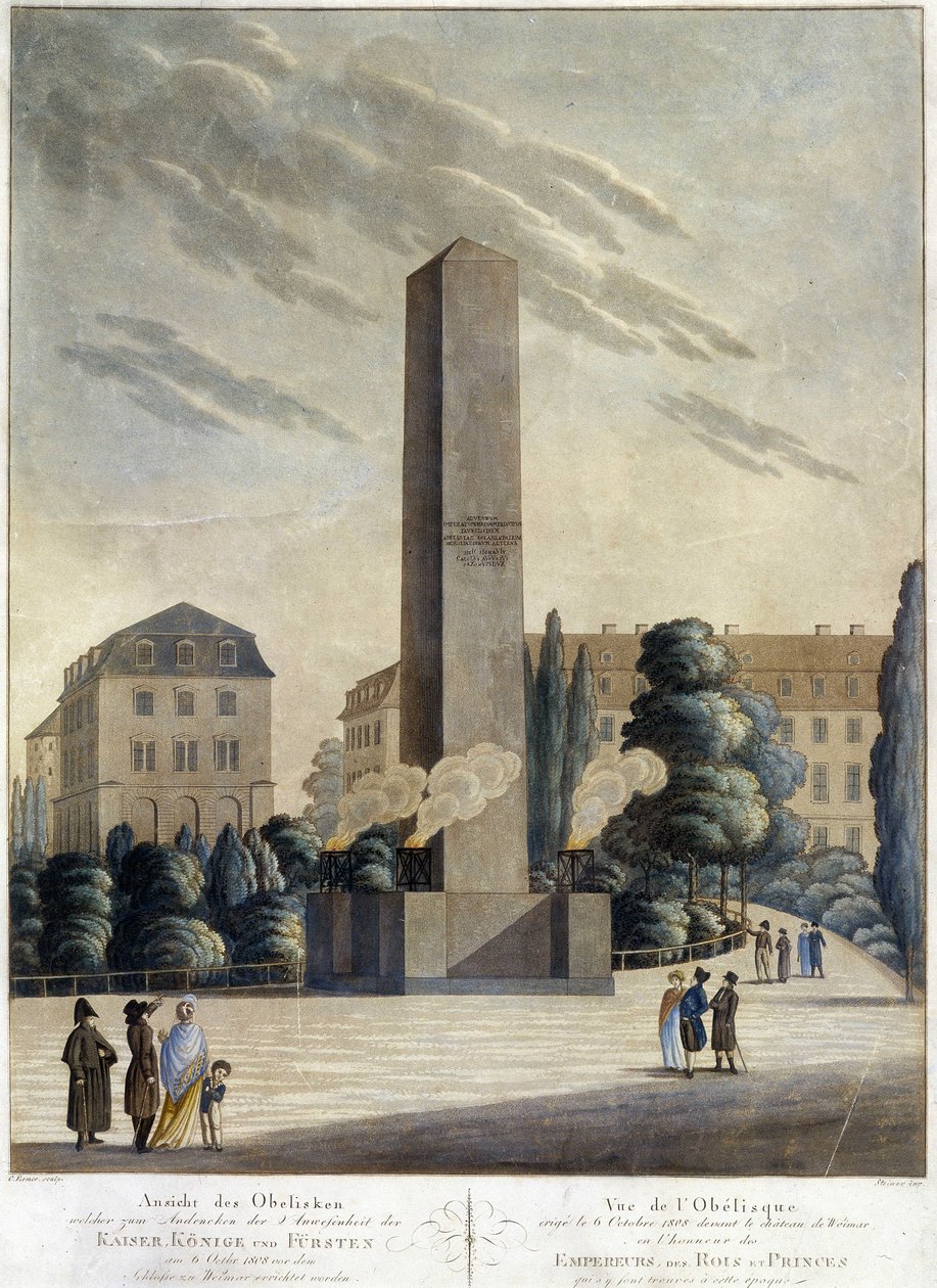 Obelisco davanti al castello di Weimar da Unknown artist