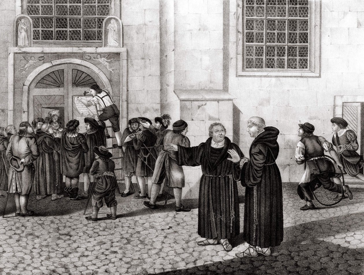 Il 31/10/1517, Lutero affisse sulle porte del Castello di Wittenberg le sue 95 tesi "denunciando la vendita delle indulgenze e che segnarono l