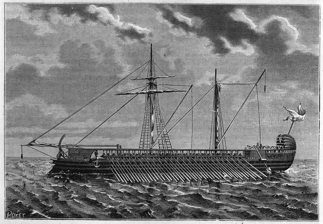 Panoramica di una trireme ateniese da Unknown artist