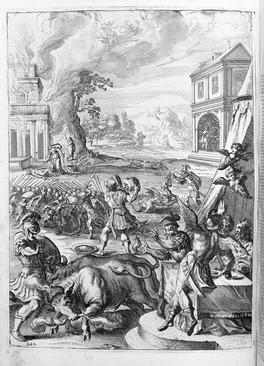 Ovidio - illustrazione per il libro 15 - nota di Thomas Farnaby da Unknown artist