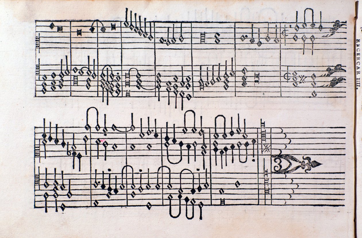 Pagina da "Tablature; Libro 1" di Gerolamo Cavazzoni da Unknown artist
