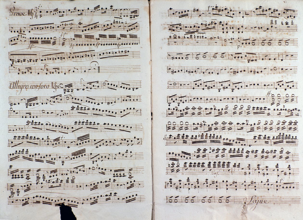 Pagina della partitura musicale di "Grande sinfonia" di Christian Cannabich da Unknown artist
