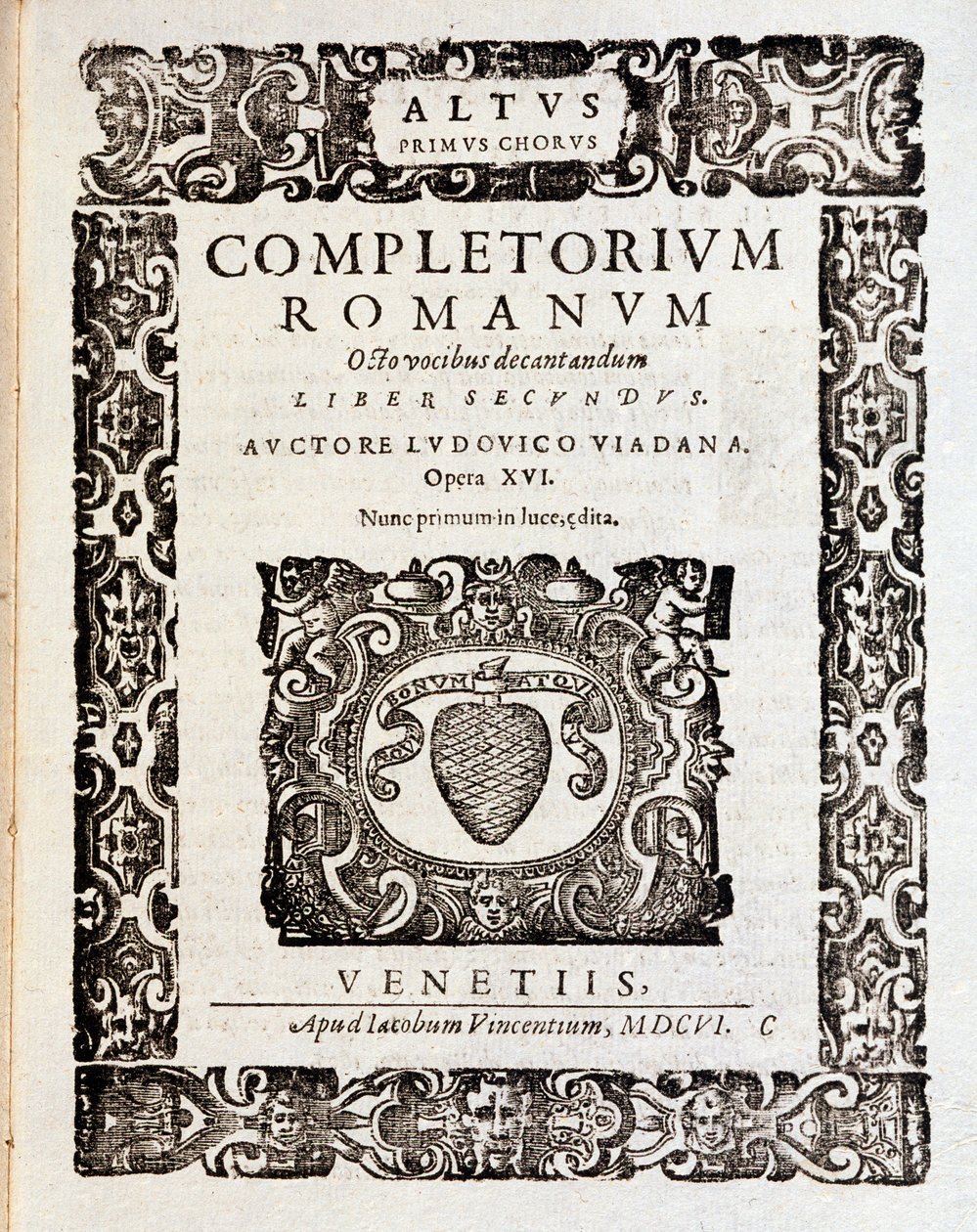 Pagina della partitura musicale dei Salmi (op 16) di Ludovico Viadana da Unknown artist