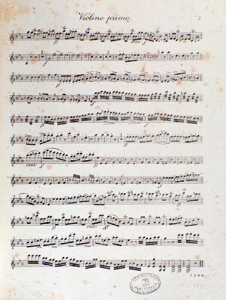 Pagina di spartito musicale dell