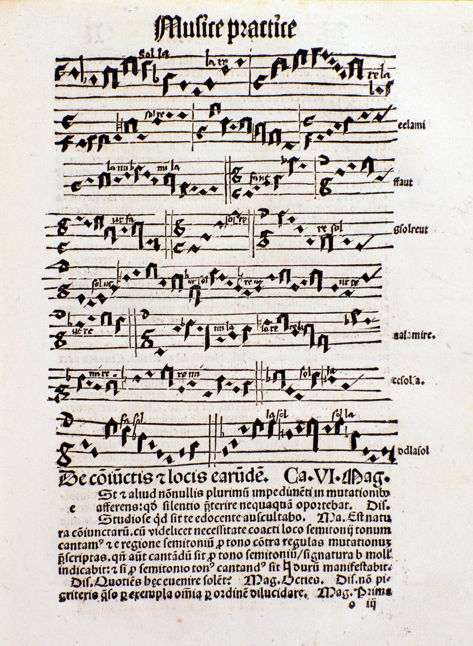 Pagina sulla teoria musicale da Margarita philosophica da Unknown artist