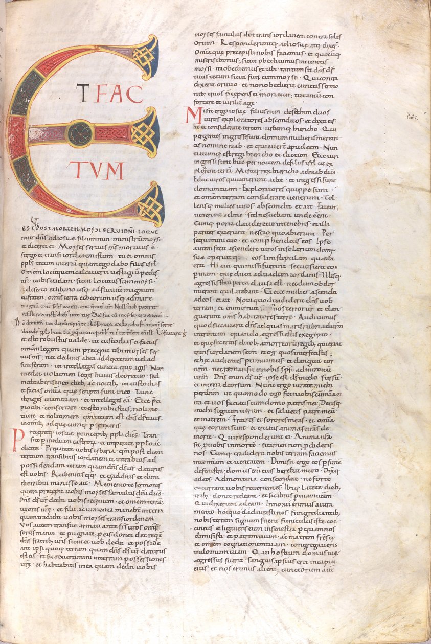 Pagina con lettere maiuscole "Et Factotum", XI secolo (miniatura, manoscritto membranaceo) da Unknown artist