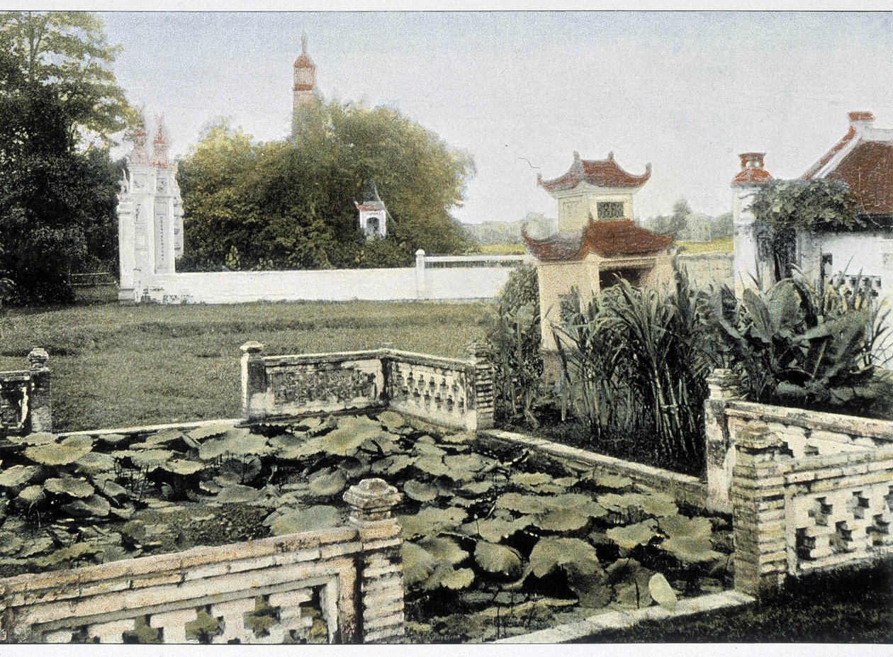 Pagoda del Pennello ad Hanoi - in "Around the World", fine XIX secolo da Unknown artist