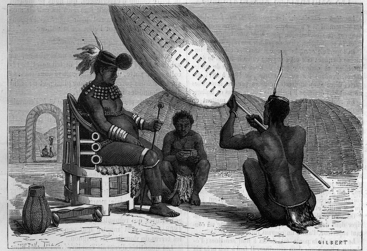 Panda, ultimo re degli Zulu. Incisione in "La Nature: revue des sciences et de leurs applications aux arts et a l