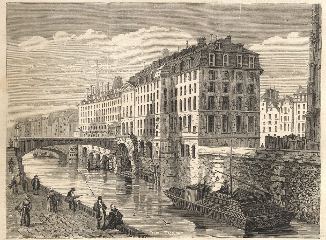 Demolizioni a Parigi: Hôtel-Dieu da Unknown artist