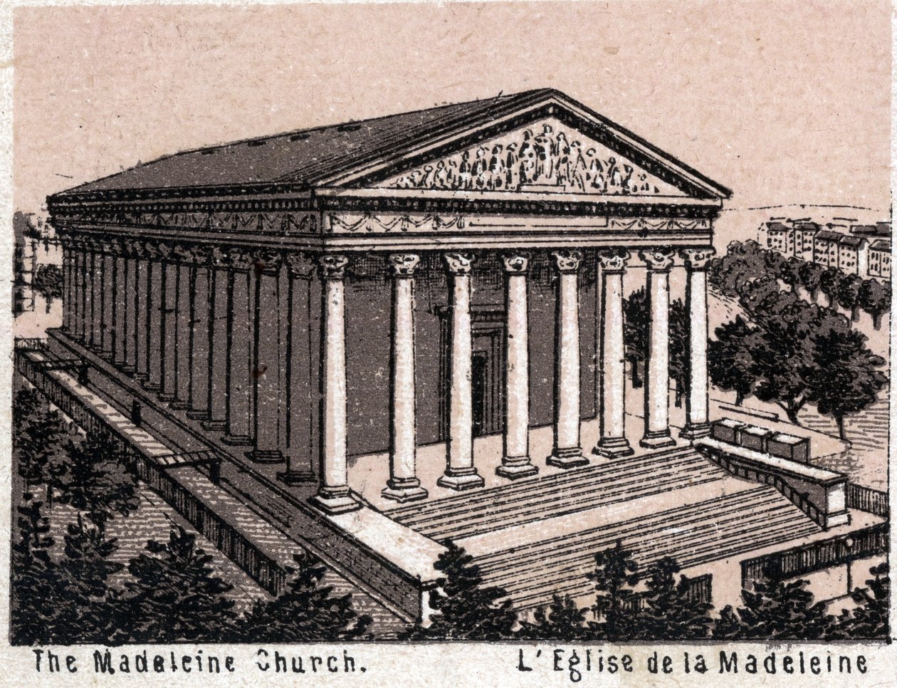 Parigi, Francia: vista della Chiesa della Madeleine in "Il mondo illustra 168 vedute" da Unknown artist
