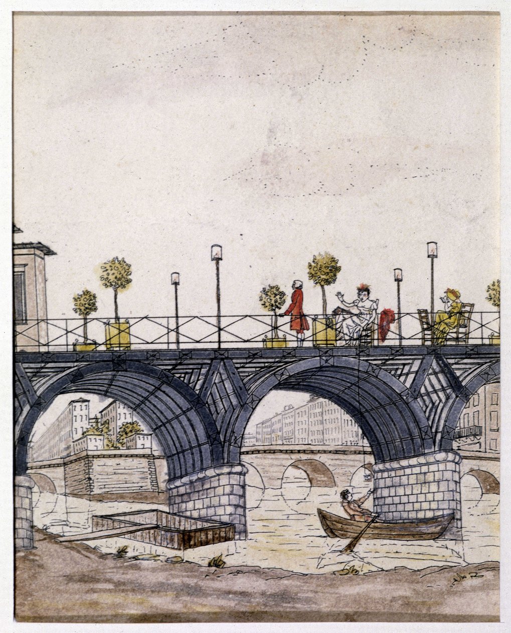Parigi: Il Ponte delle Arti, nel XIX secolo da Unknown artist