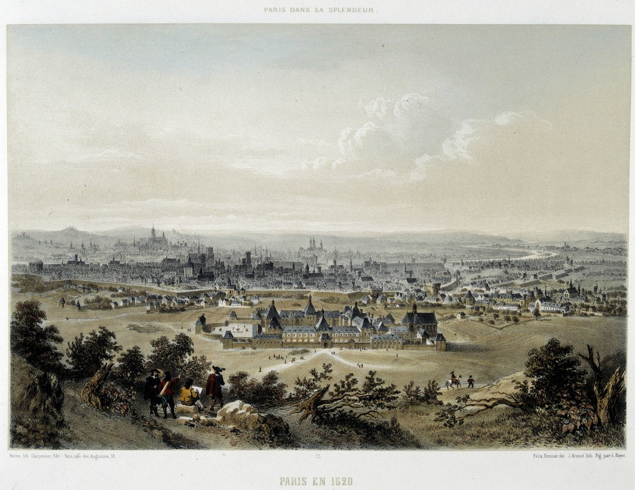 Parigi nel 1620, vista generale dalla Butte Chaumont da Unknown artist