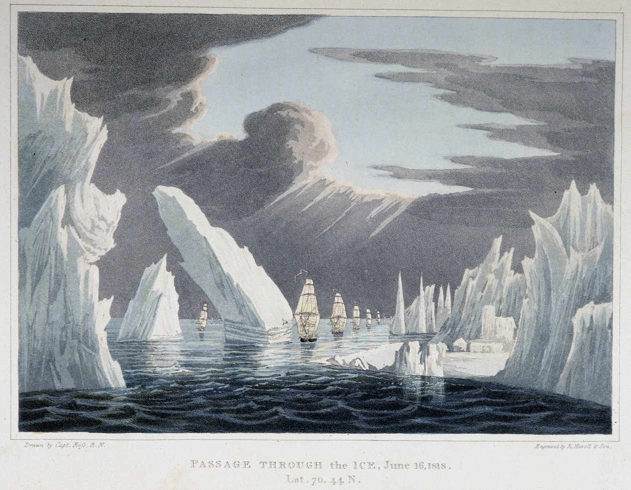 Passaggio attraverso gli iceberg, 16 giugno da Unknown artist