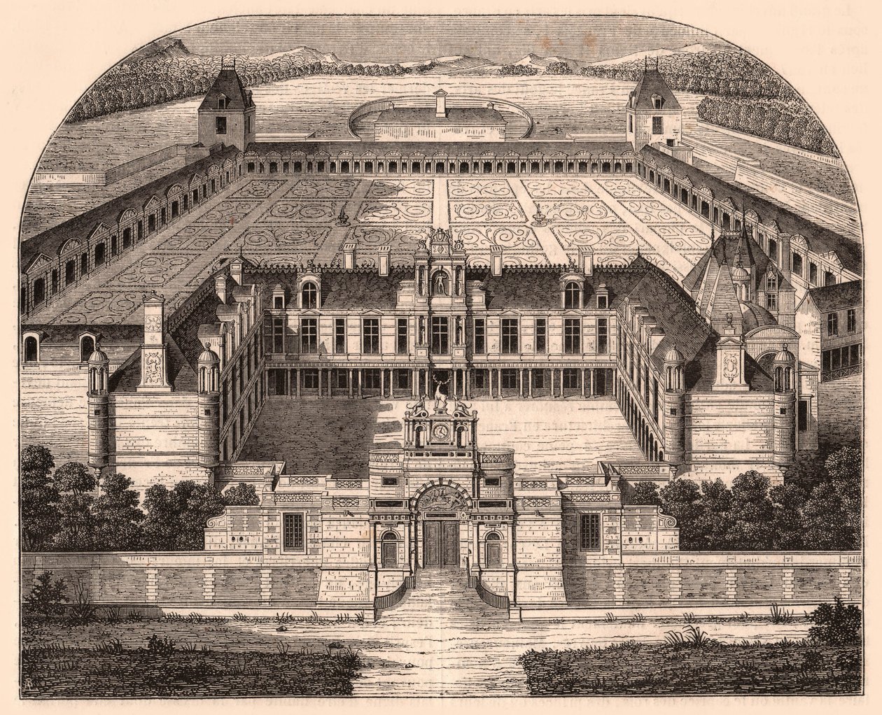 Vista prospettica del Castello di Anet (Eure-et-Loir, Francia), epoca Rinascimentale da Unknown