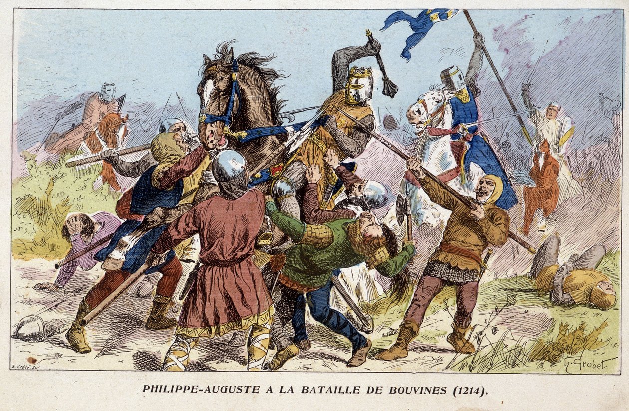 Filippo Augusto alla Battaglia di Bouvines (1214) da Unknown artist