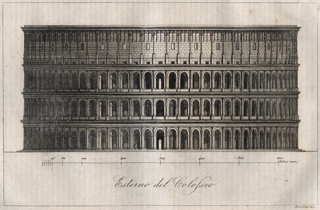 Piano Esterno del Colosseo - incisione da 