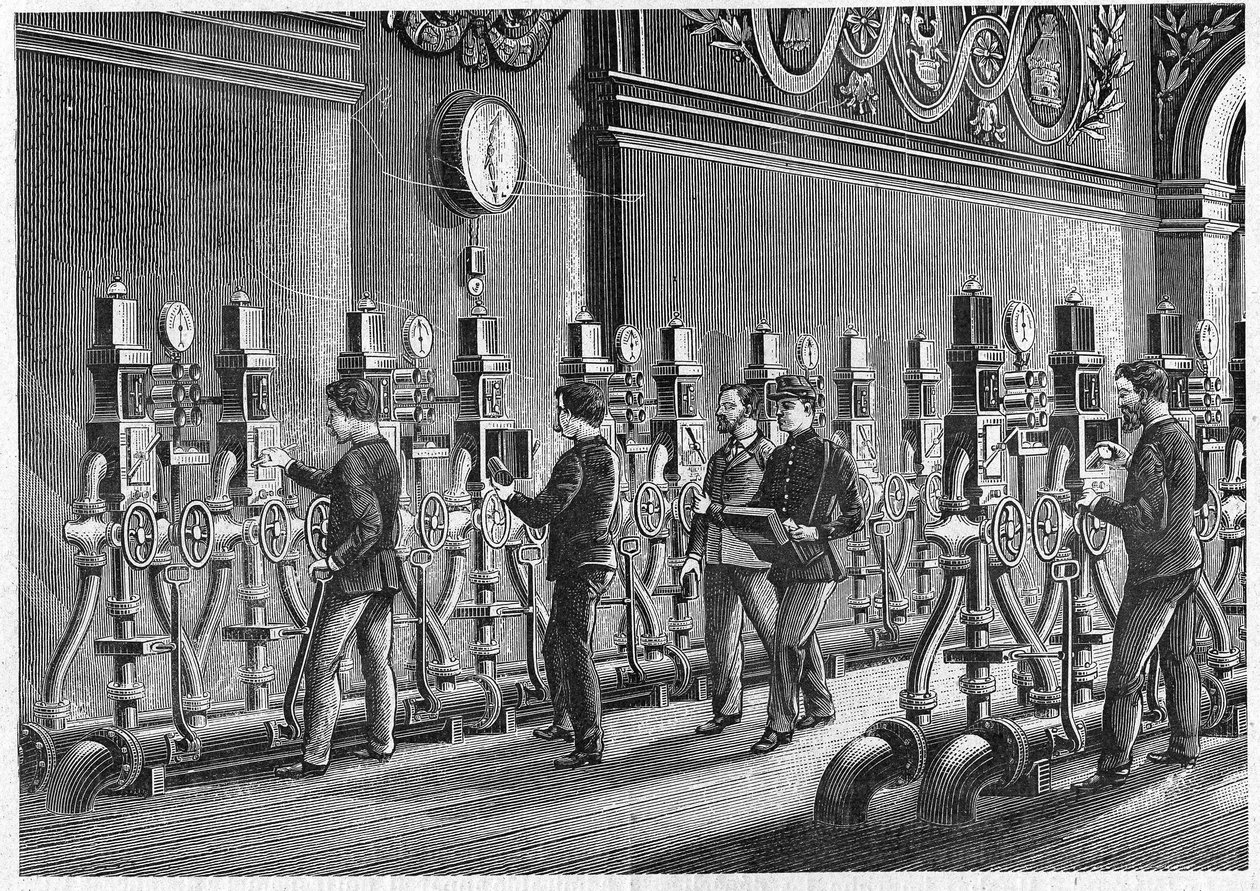 Ufficio postale pneumatico, Place de la Bourse a Parigi nel 1888 da Unknown artist