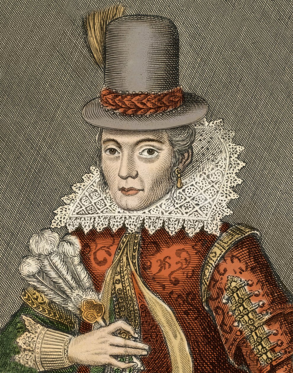 Pocahontas - Ritratto di Pocahontas (1595-1617) (o Mataoka o Amonute, poi Rebecca Rolfe), principessa amerindiana da Unknown artist