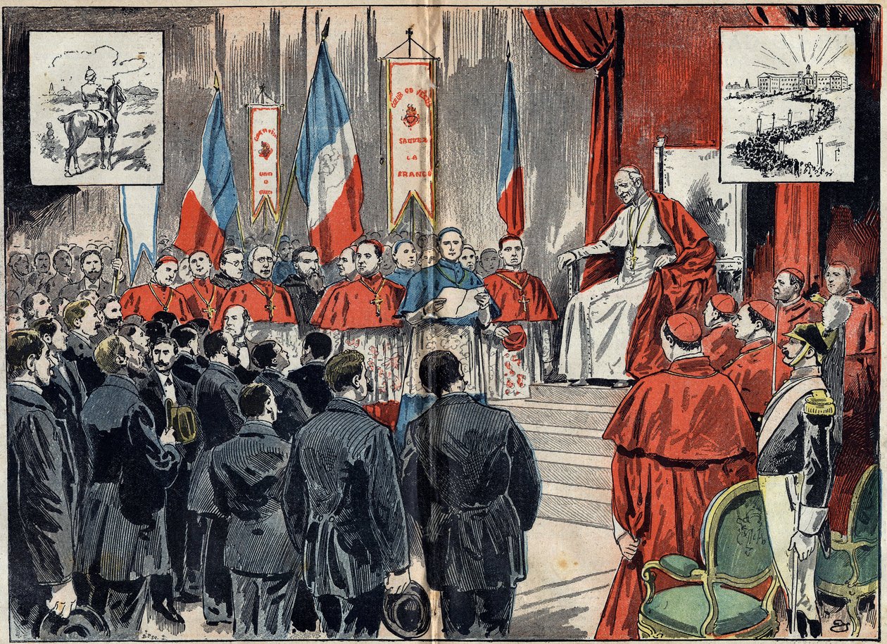 Papa Leone XIII (1810-1903) consacra il protettorato della Francia in Terra Santa quando la Germania voleva sostituirlo. Udienza dell