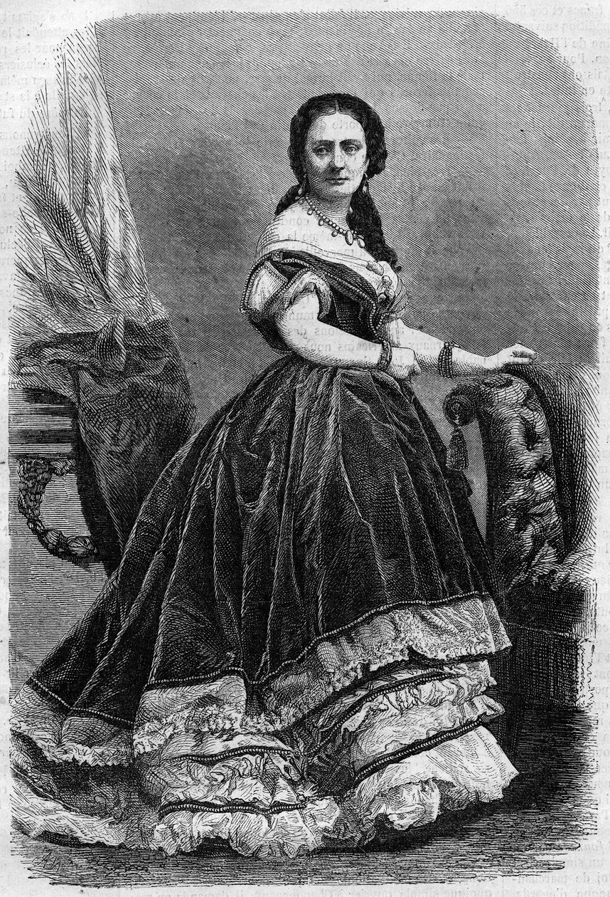 Ritratto di Maria Wyse Bonaparte detta Madame Urbain Ratazzi (1833-1902). Incisione in 