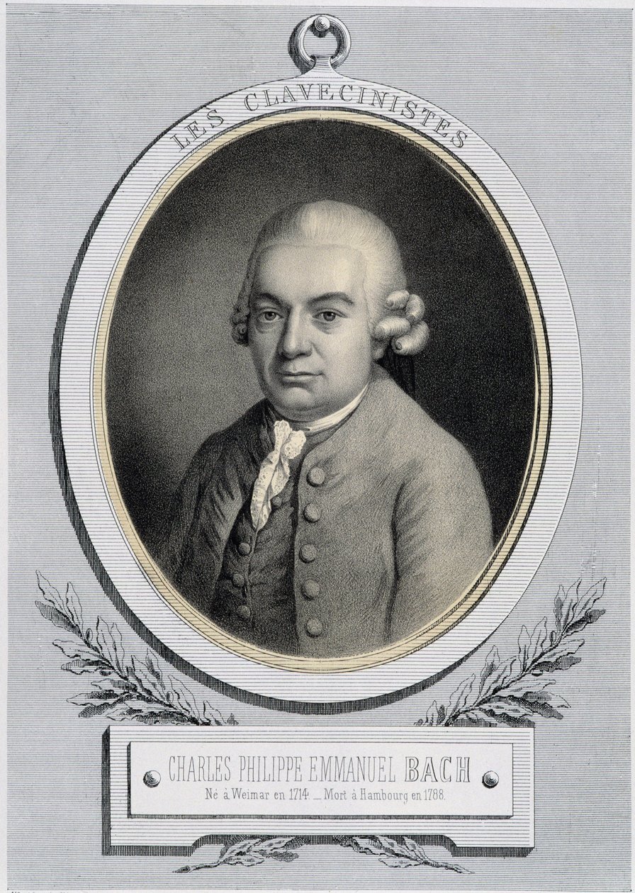 Ritratto in medaglione di Carl Philipp Emanuel Bach, figlio di Johann Sebastian Bach da Unknown artist
