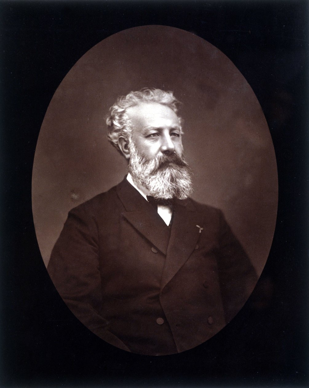 Medaglione ritratto di Jules Verne - in "Les Hommes d