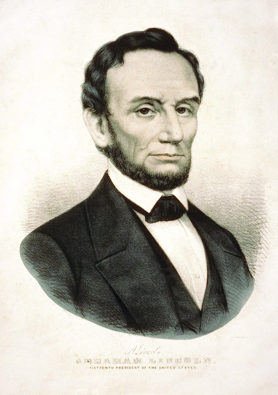 Ritratto di Abraham Lincoln, statista americano (1809-1865) da Unknown artist